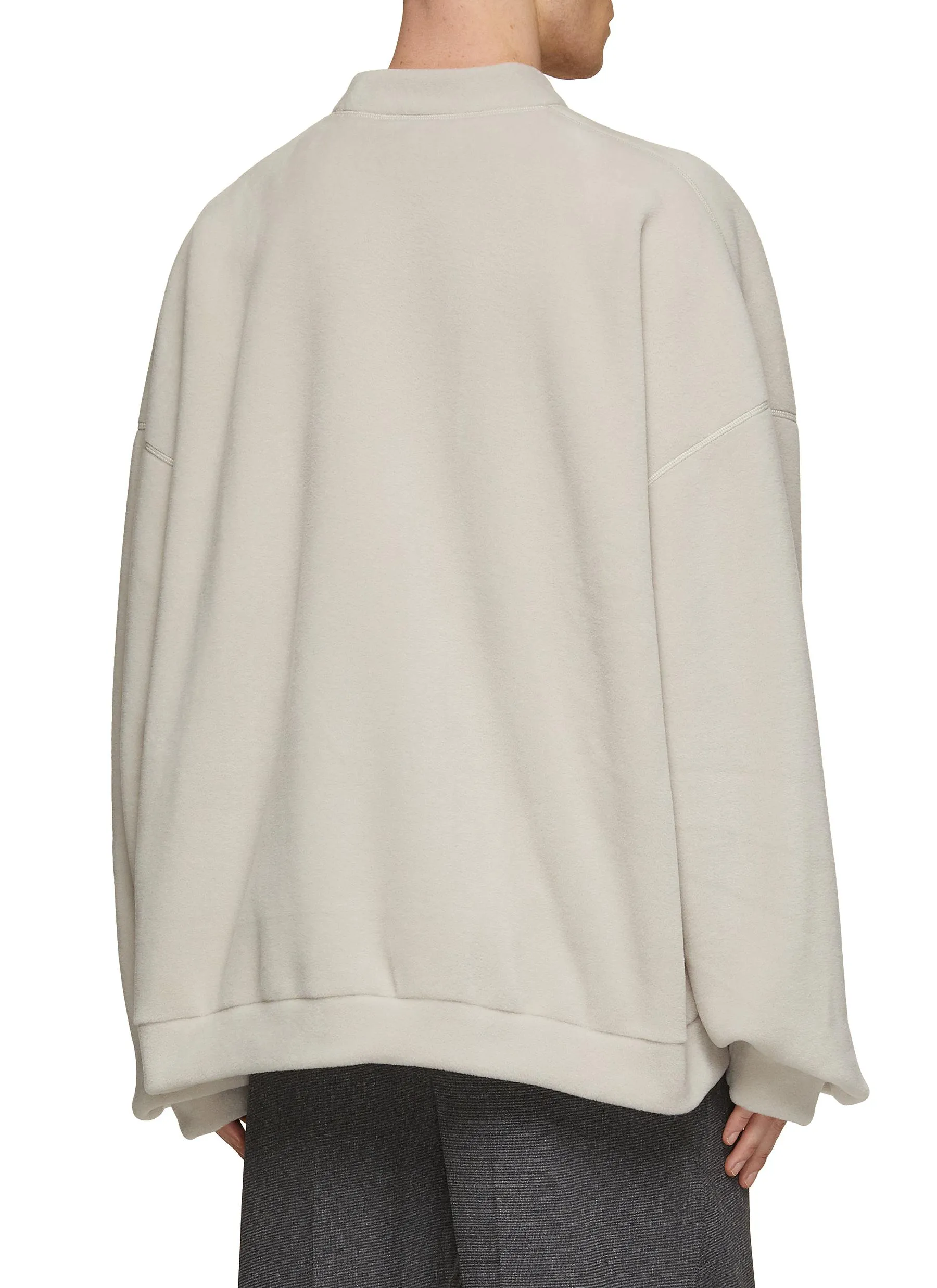 -----------BALENCIAGA  ---- ------------ ----Tonal Embroidered Logo Fleece Sweatshirt --