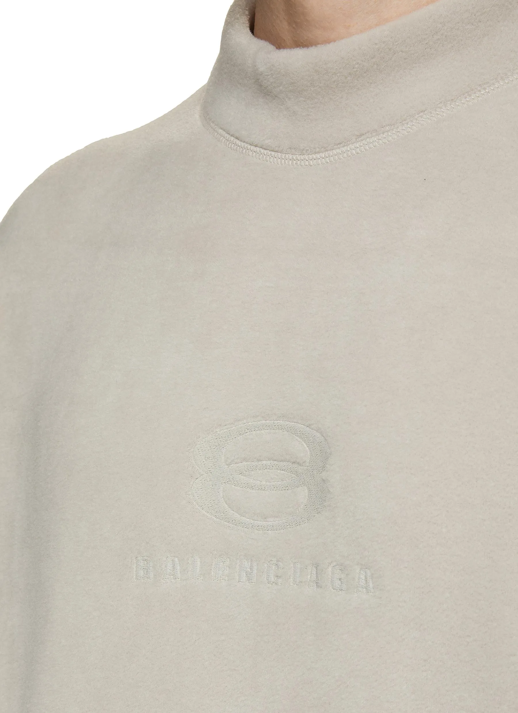 -----------BALENCIAGA  ---- ------------ ----Tonal Embroidered Logo Fleece Sweatshirt --