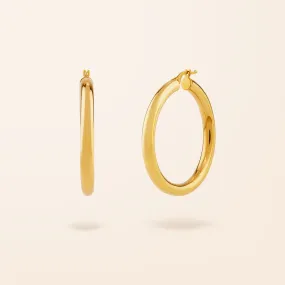 10K Gold Large Everyday Hoop Earrings