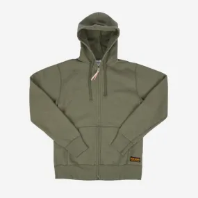 14oz Ultra Heavyweight Loopwheel Cotton Zippered Hoodie - Olive