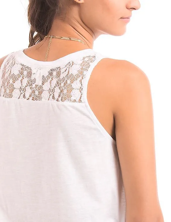 Aeropostale Lace Yoke Tank Top