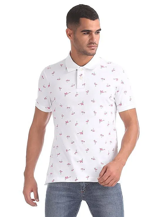 Aeropostale Short Sleeve Printed Polo Shirt