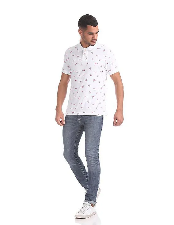 Aeropostale Short Sleeve Printed Polo Shirt