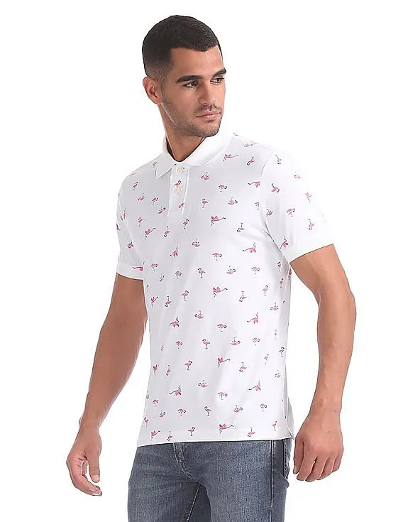 Aeropostale Short Sleeve Printed Polo Shirt