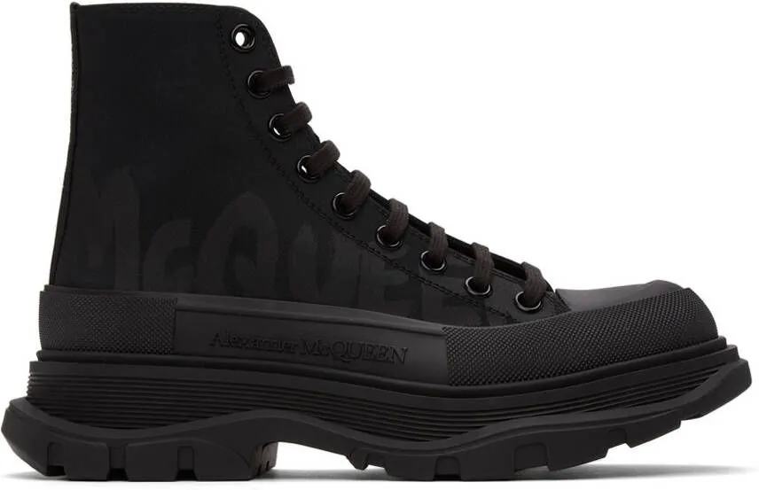 Alexander McQueen Black Tread Slick High Sneakers