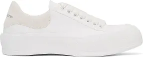 Alexander McQueen White & Off-White Deck Plimsoll Sneakers