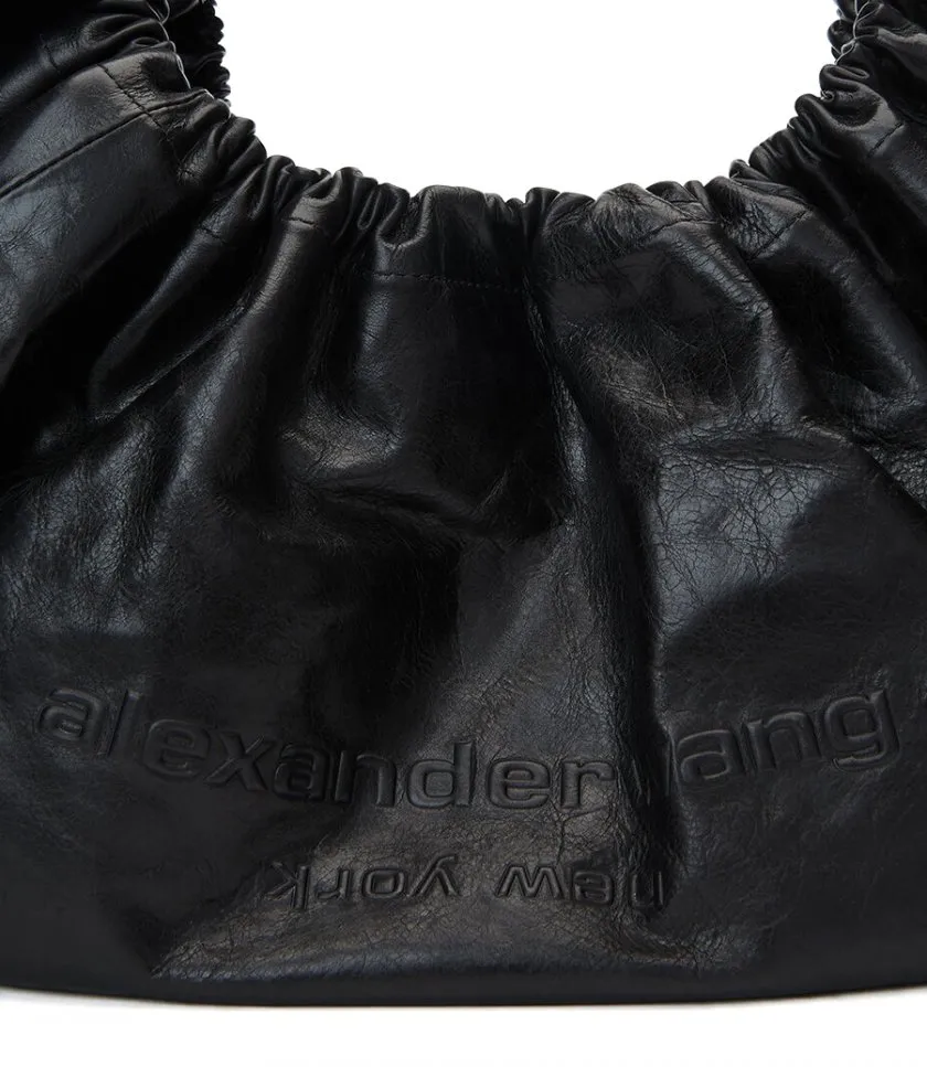 ALEXANDER WANGCRESCENT LARGE CRACKLE LEATHER SHOULDER BAG