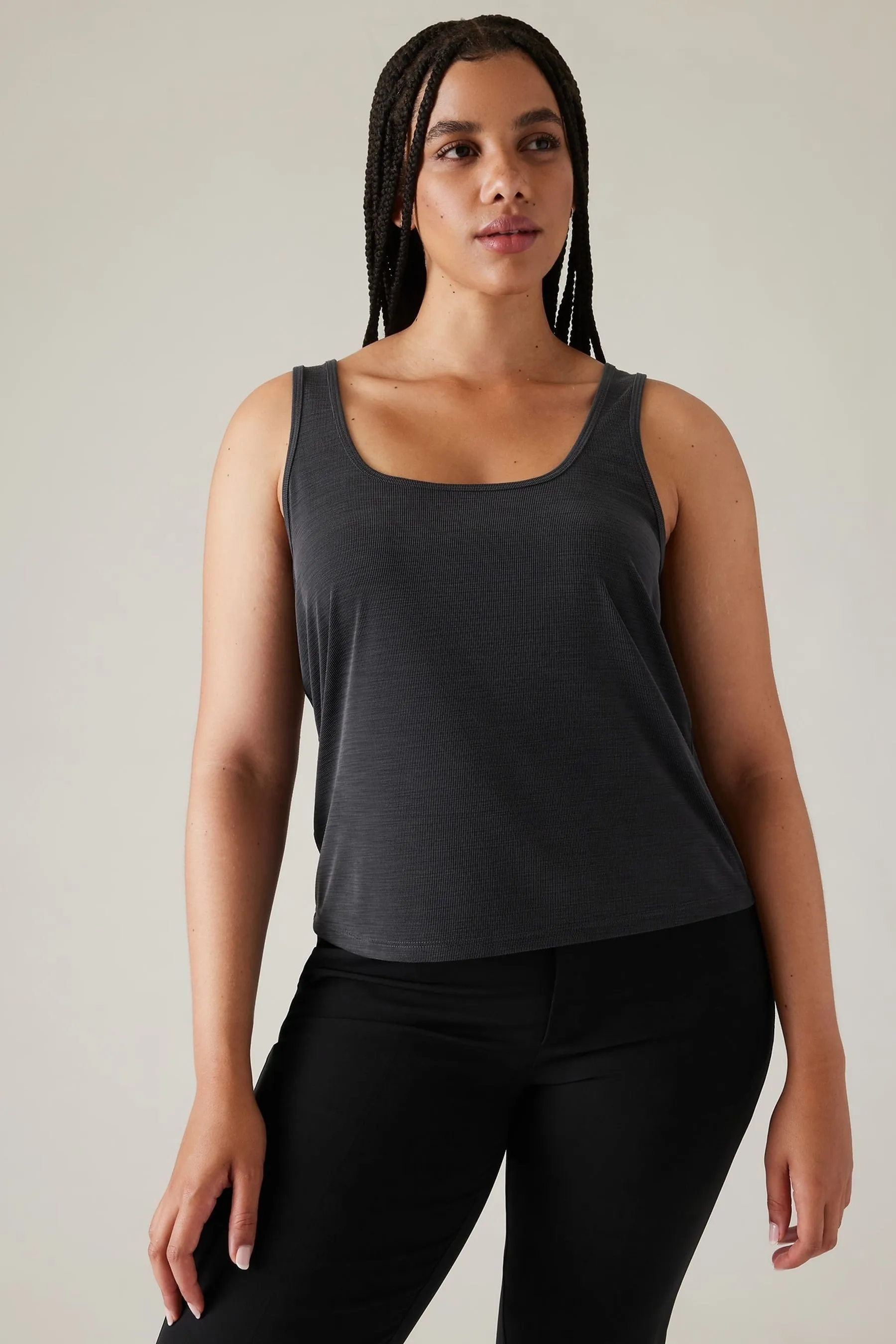 Athleta Black Sandwash Modal Tank