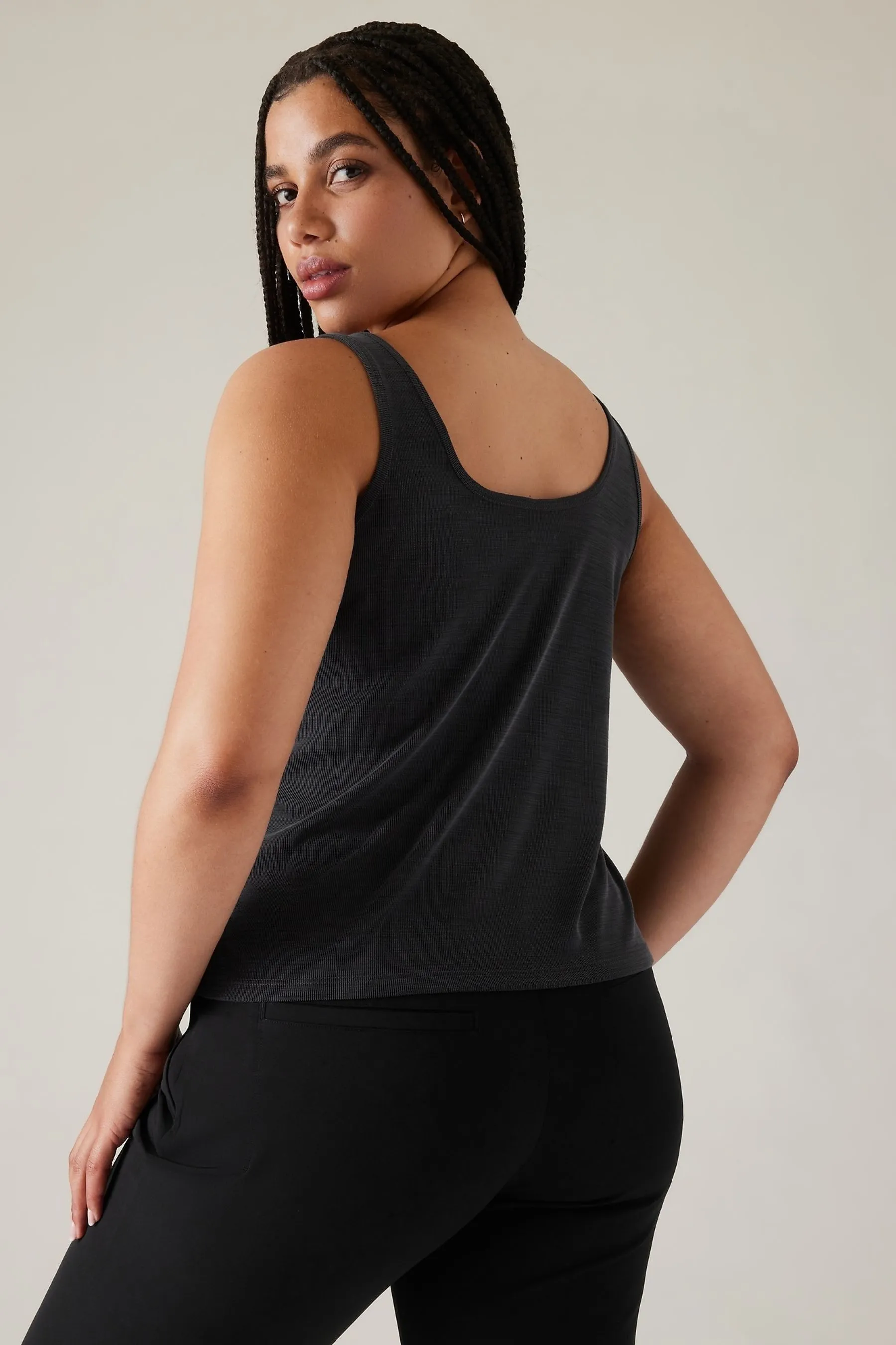 Athleta Black Sandwash Modal Tank