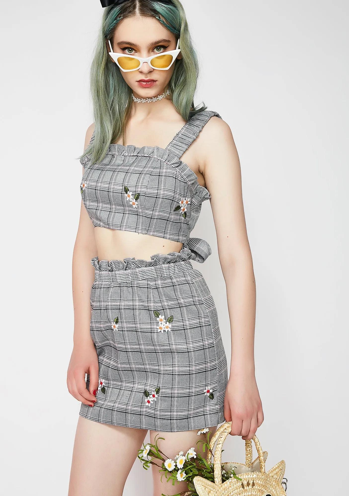 Bad Intentions Plaid Skirt-