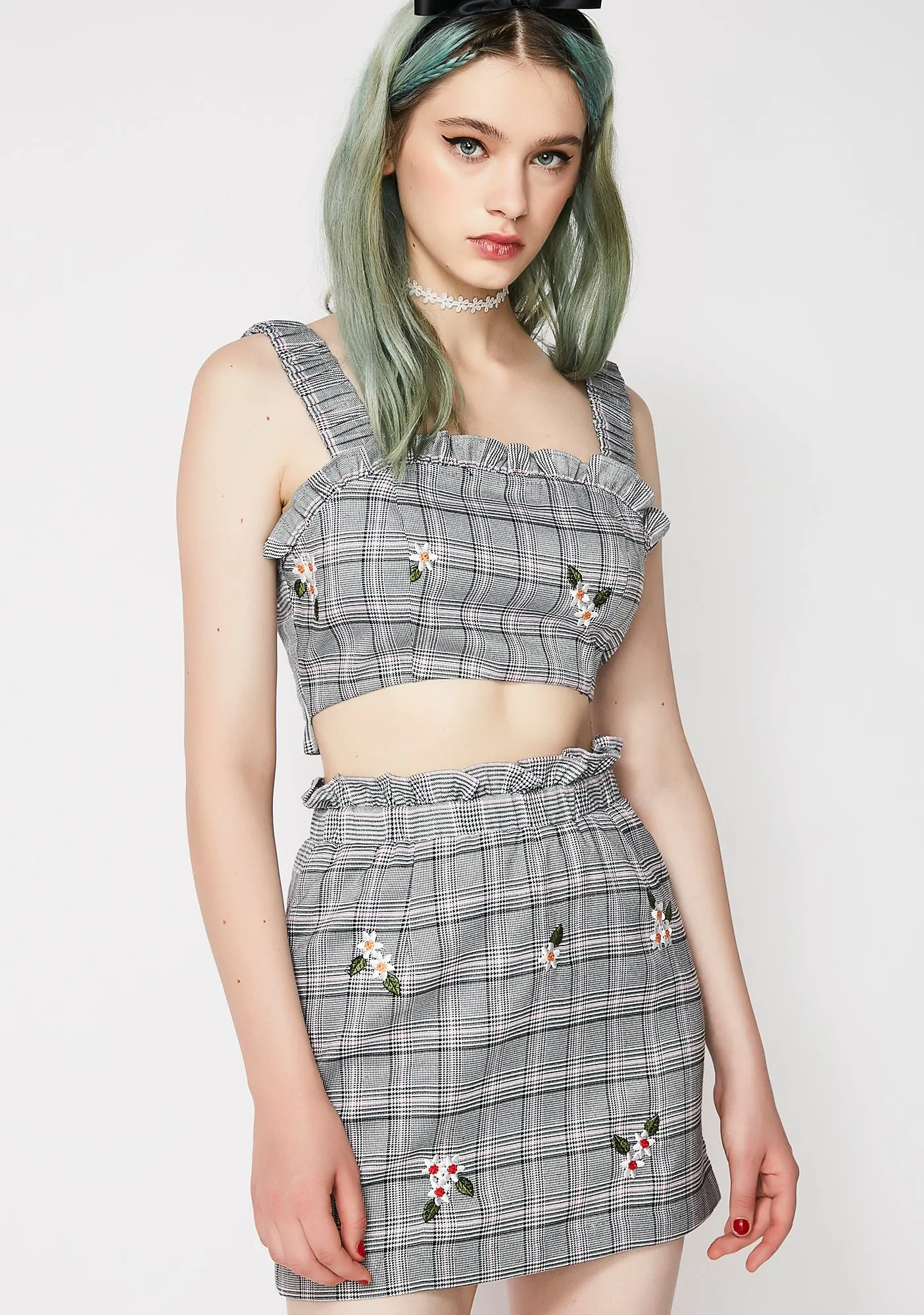 Bad Intentions Plaid Skirt-