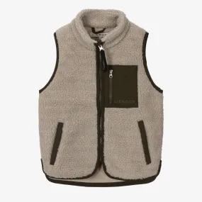 Beige & Khaki Green Fleece Gilet