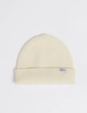 Bhode Hawick Short Beanie Hat (Lambswool) - Ecru