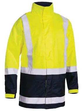 Bisley Workwear BJ6766T TT04 Mens Taped Hi-Vis Rain Shell Jacket - Recycled - Yellow/Navy - XS