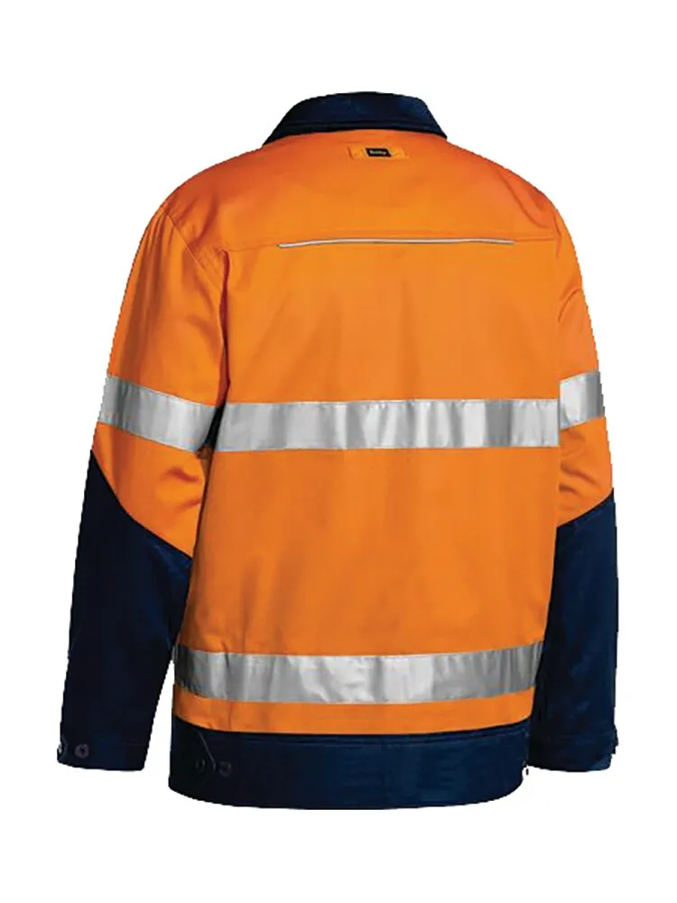 Bisley Workwear BJ6917T_TT01 Jacket - Drill with Liquid Repellent Finish - Hi-Visibility - Orange/Navy - XS