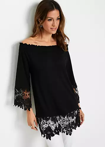 bonprix Lace Hem Jersey Tunic | Kaleidoscope