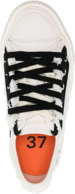 Both frayed-detail low-top sneakers White