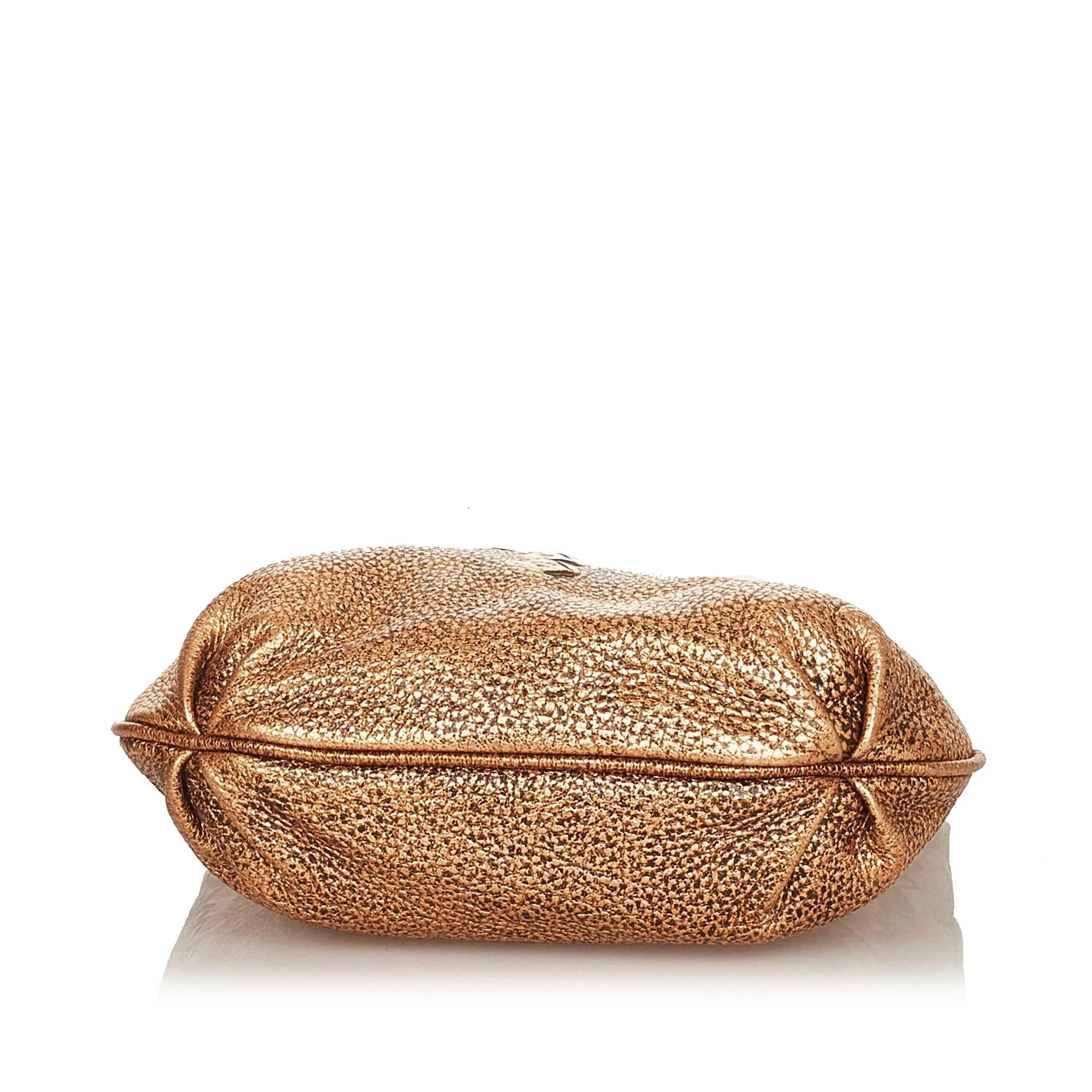 Bottega Veneta Metallic Intrecciato Leather Shoulder Bag