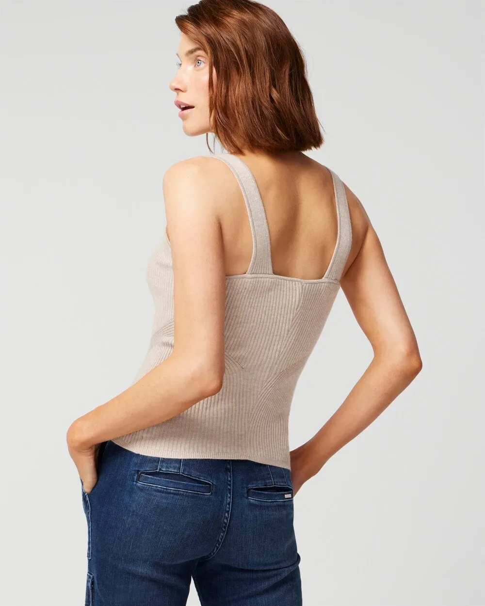 Cashmere Blend Rib Tank