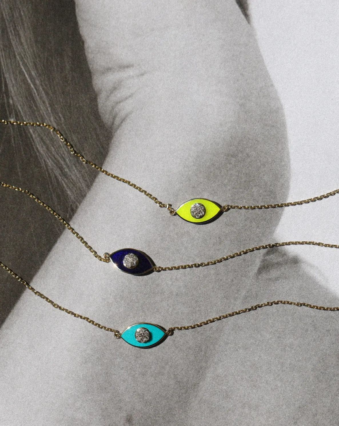 Chartreuse Evil Eye Bracelet - 14k Solid Gold