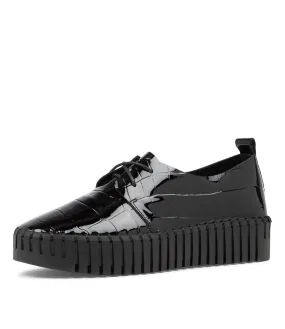 DJANGO & JULIETTE Brenda Black Patent Croc Sneakers Bs