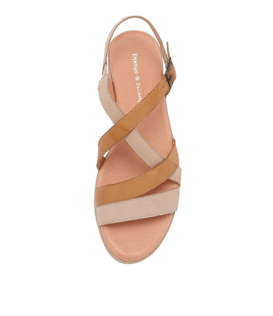 DJANGO & JULIETTE Matedy Cafe Dark Tan Multi Sandals