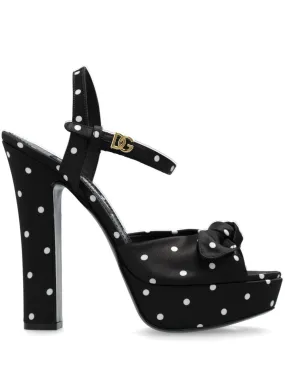 Dolce & Gabbana 150mm polka-dot sandals - Black