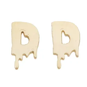 Drippy Initial / Letter Stud Earrings