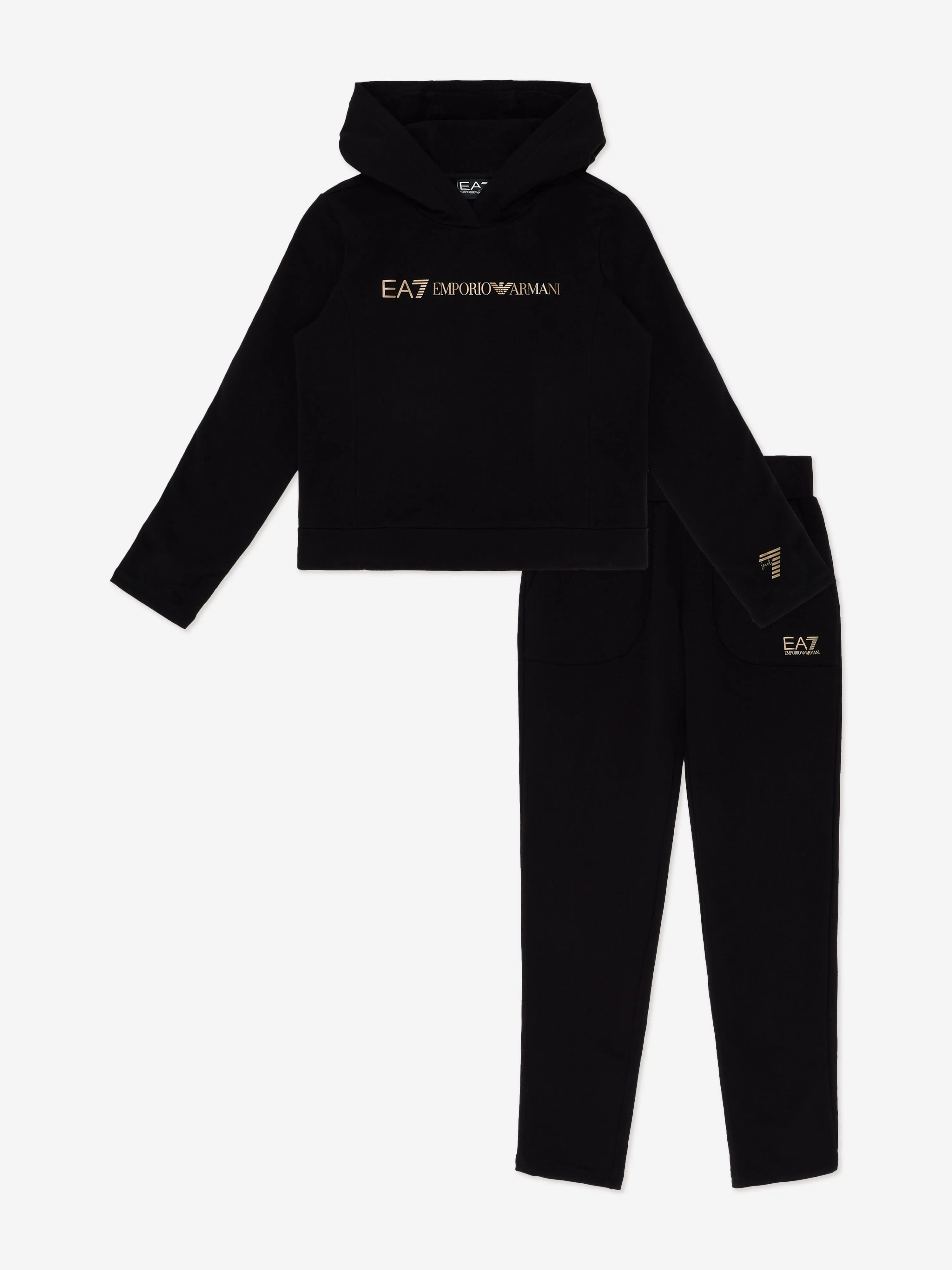 EA7 Emporio Armani Girls Logo Tracksuit in Black