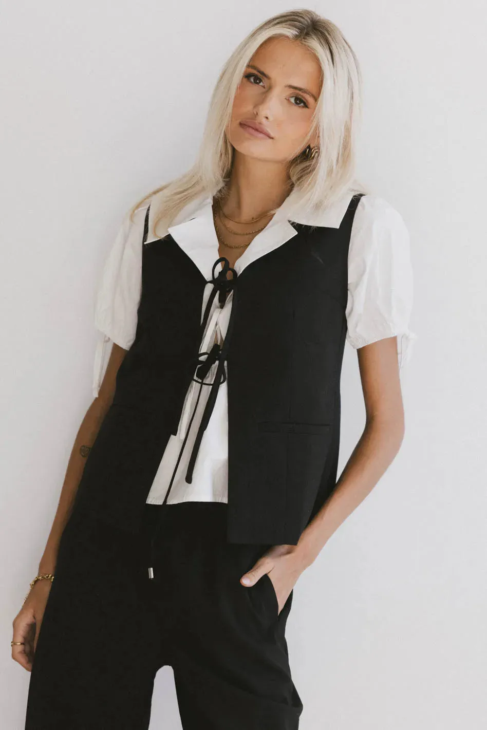 Eslyn Oversized Vest in Black