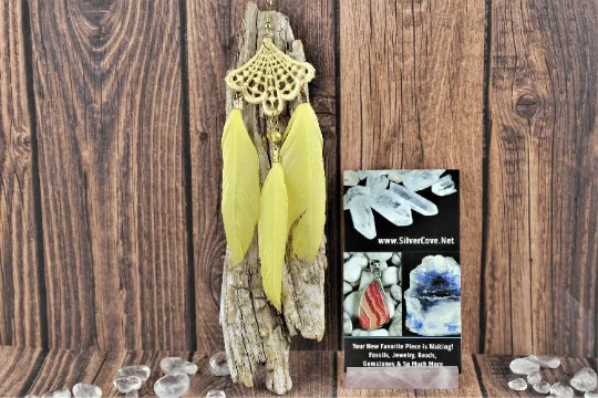 Feather Earrings (yellow)