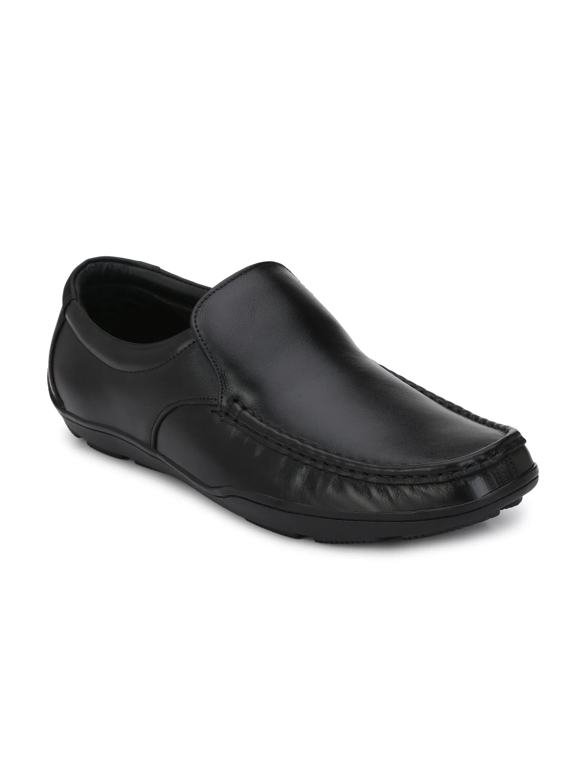 Fentacia Men Black Genuine Leather Formal Shoes