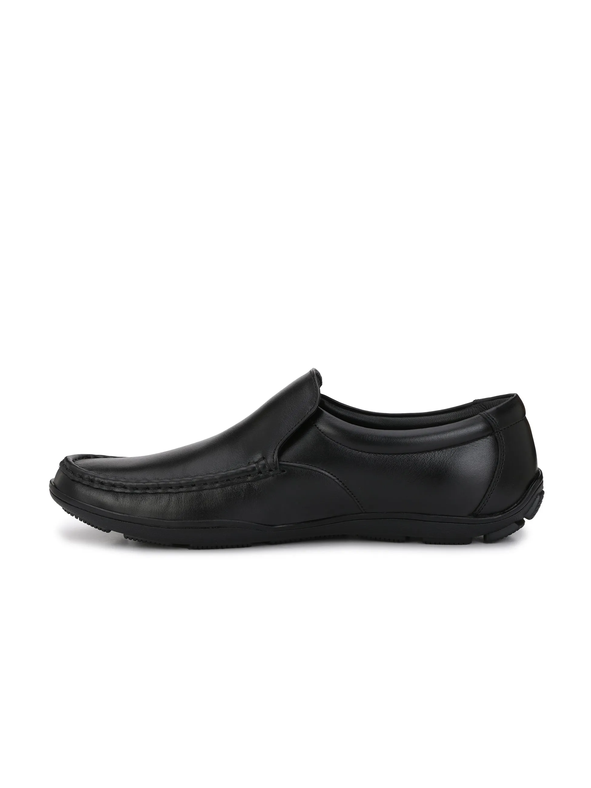 Fentacia Men Black Genuine Leather Formal Shoes