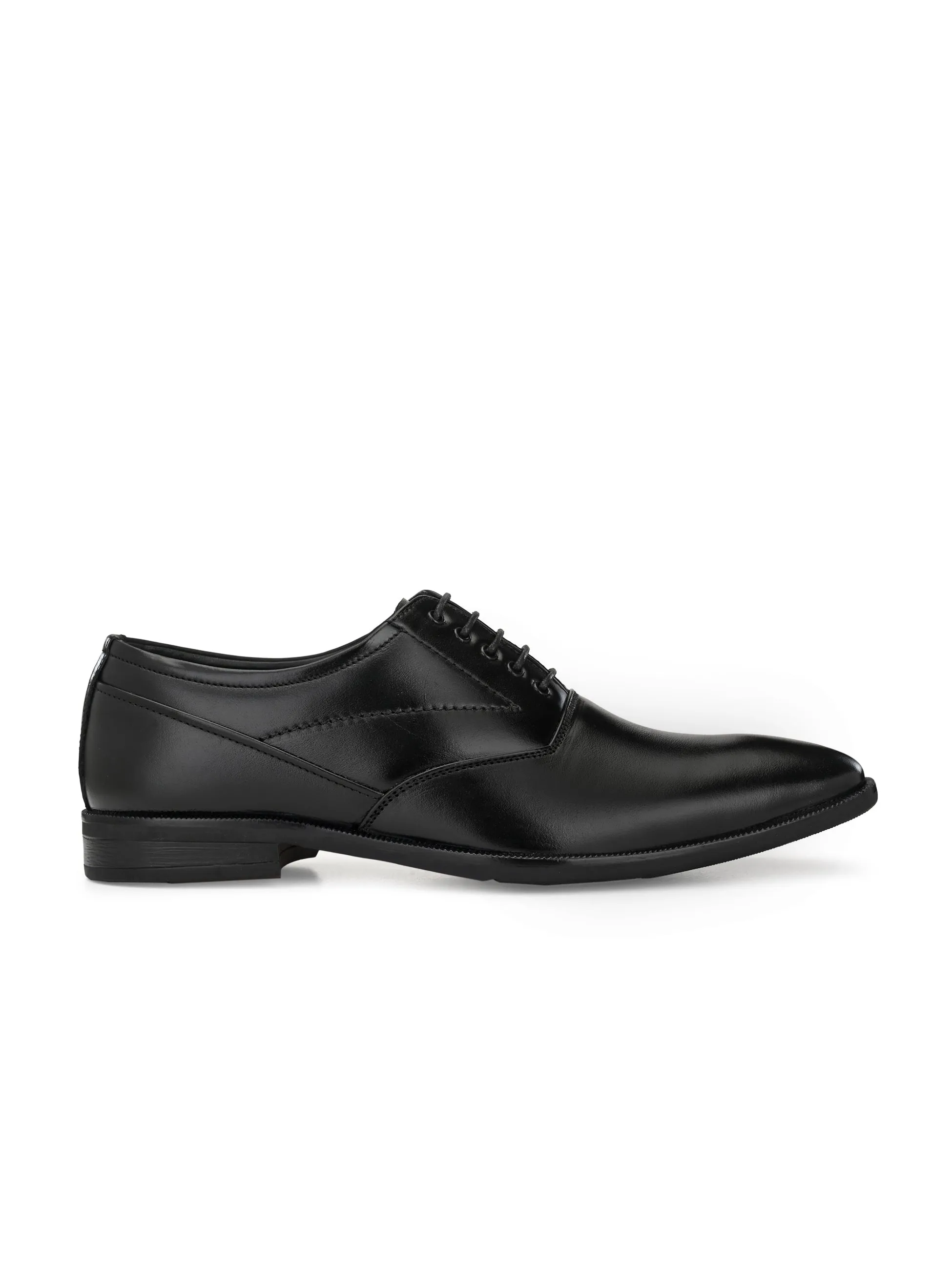 Fentacia Men Black Genuine Leather Oxford Formal Shoes