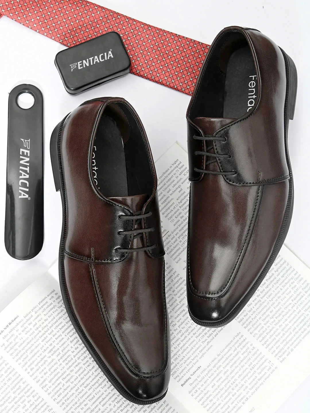 FENTACIA Men Brown Lace-Ups Formal Shoes