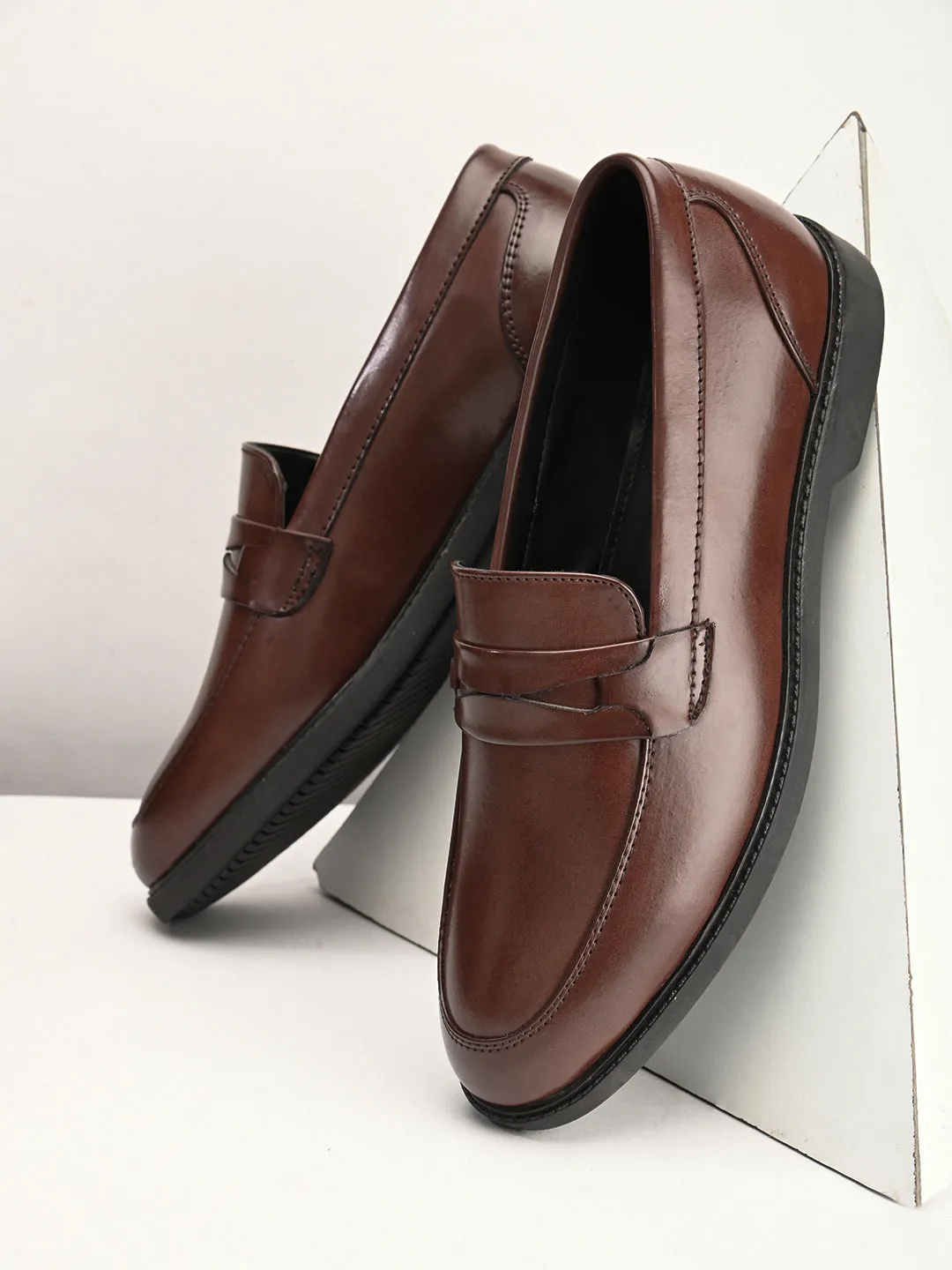 FENTACIA Men Brown Solid SlipOn Formal Shoes