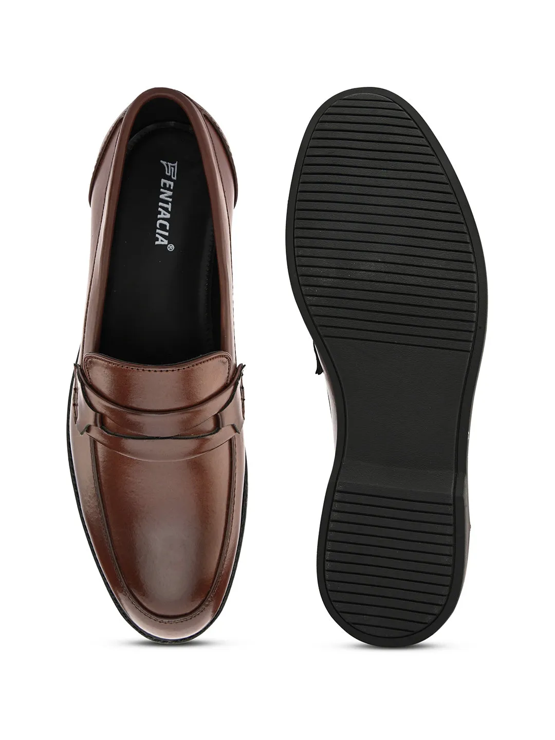 FENTACIA Men Brown Solid SlipOn Formal Shoes