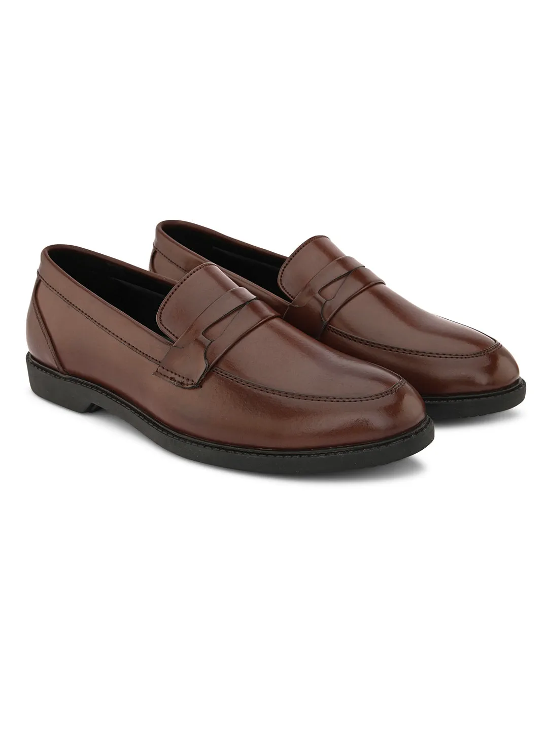 FENTACIA Men Brown Solid SlipOn Formal Shoes