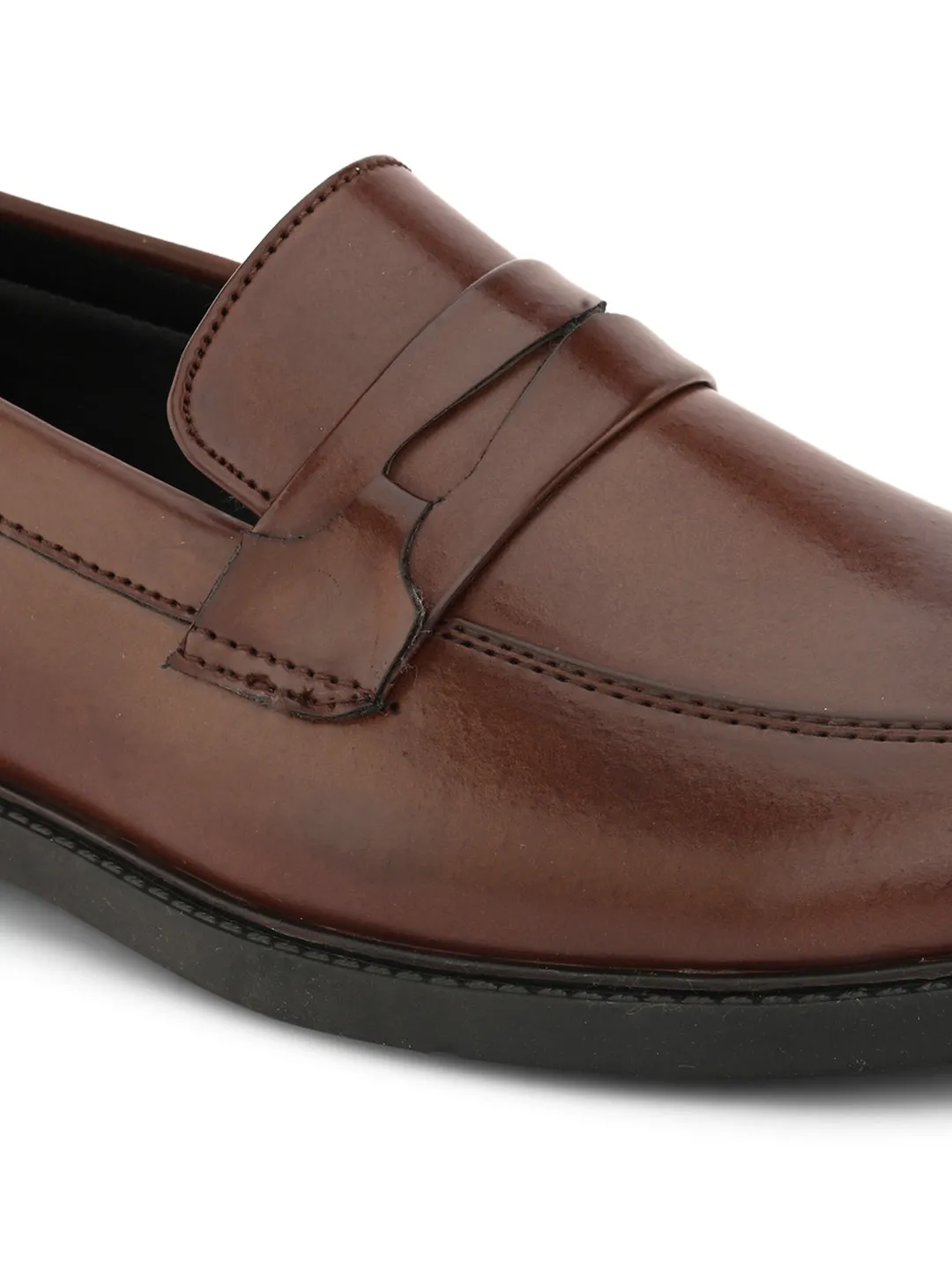 FENTACIA Men Brown Solid SlipOn Formal Shoes