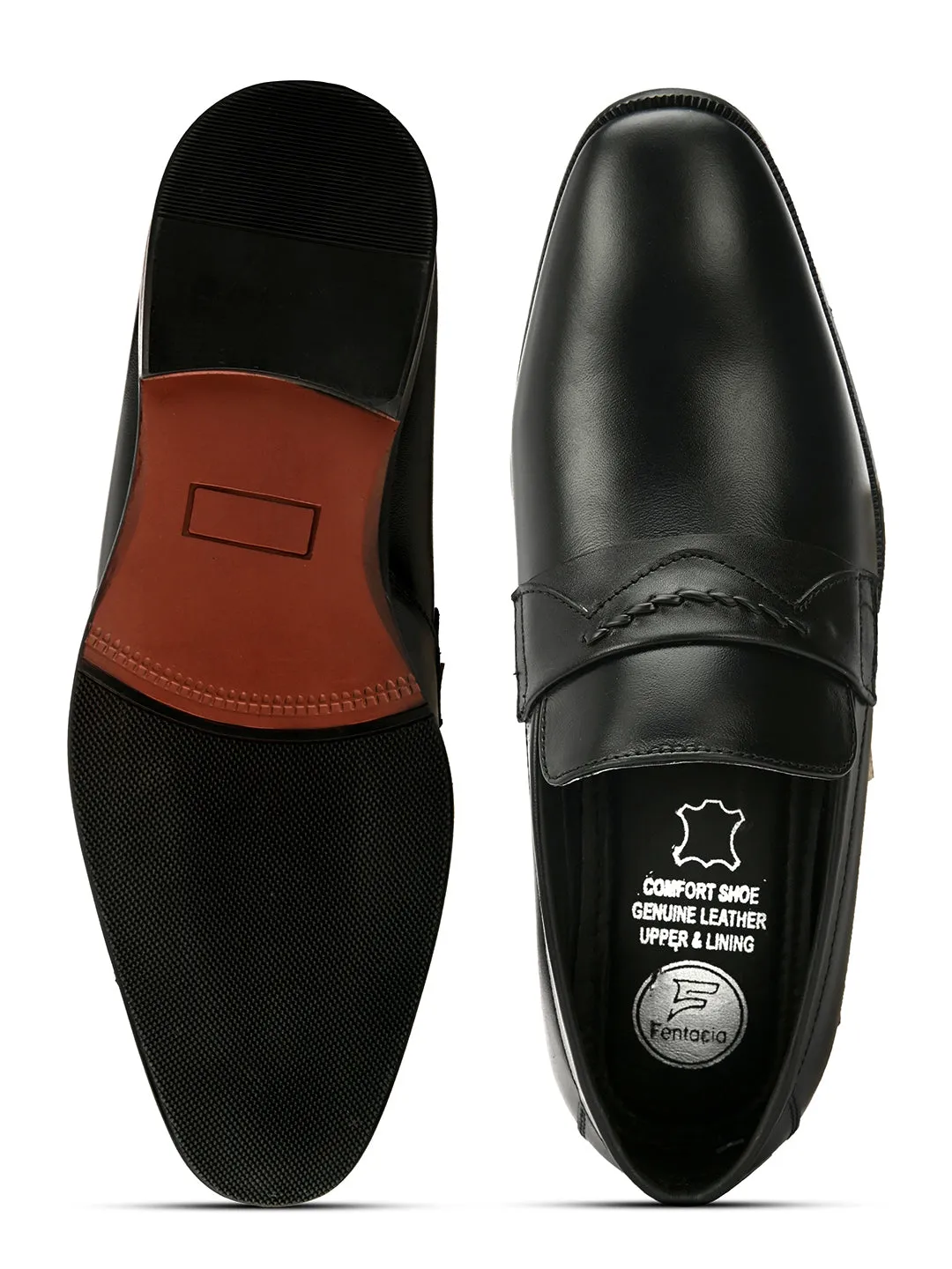 FENTACIA Men Genuine Leather Slip-On Formal Shoes