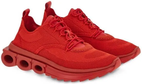 Ferragamo knitted running sneakers Red