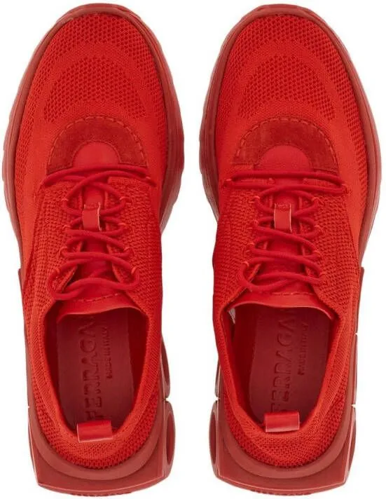 Ferragamo knitted running sneakers Red