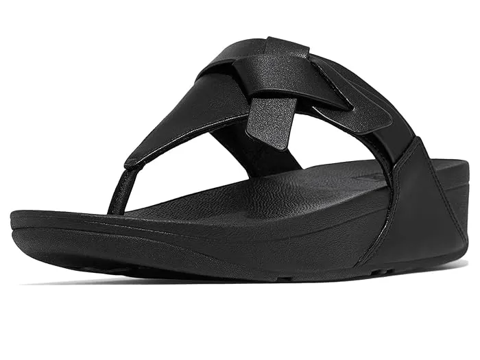 FitFlop Lulu Folded-Knot Leather Toe-Post Sandals