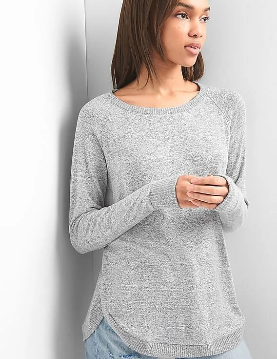 GAP Women Grey Softspun Raglan Tunic