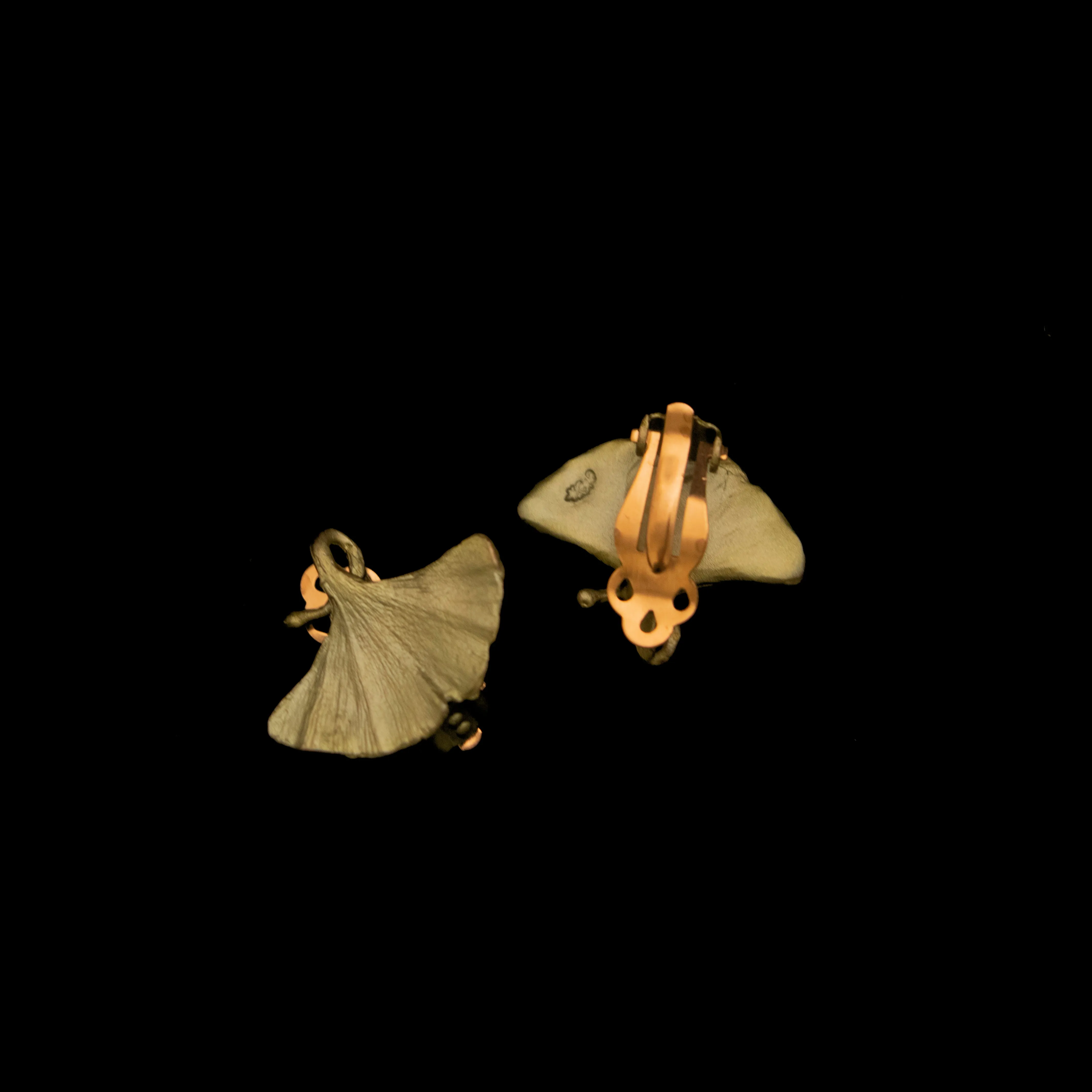 Ginkgo Clip Earrings by Michael Michaud