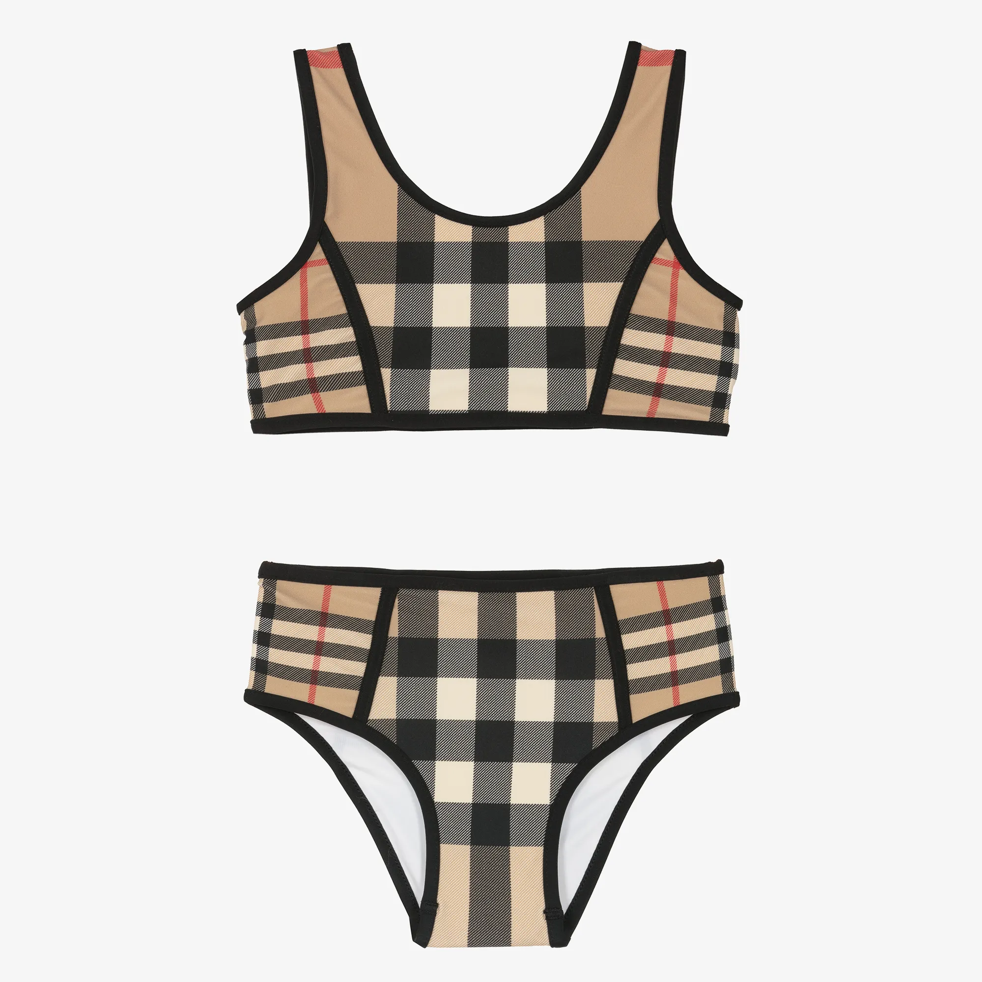 Girls Archive Beige Vintage Check Bikini