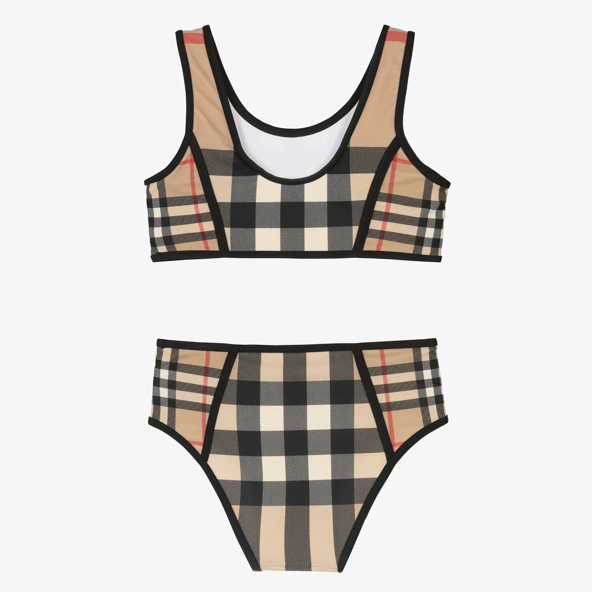 Girls Archive Beige Vintage Check Bikini