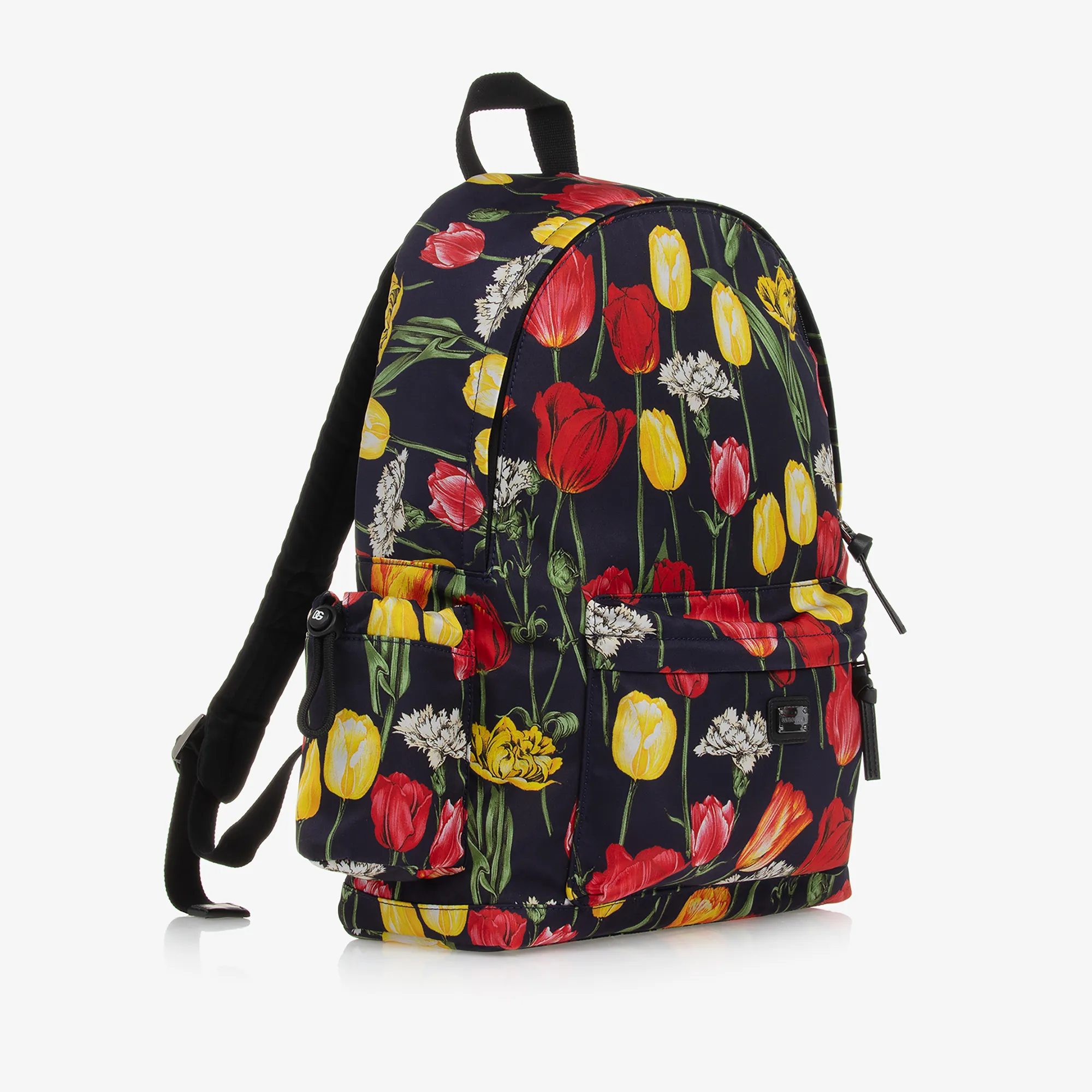 Girls Navy Blue Tulip Print Backpack (40cm)