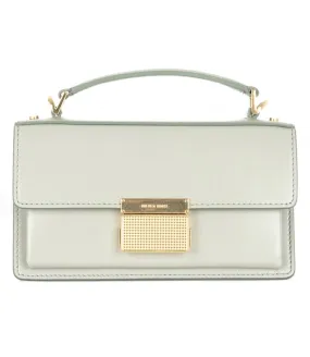 GOLDEN GOOSE SMALL VENEZIA BAG IN MINERAL-GRAY BOARDED LEATHER WITH GOLD DETAILS