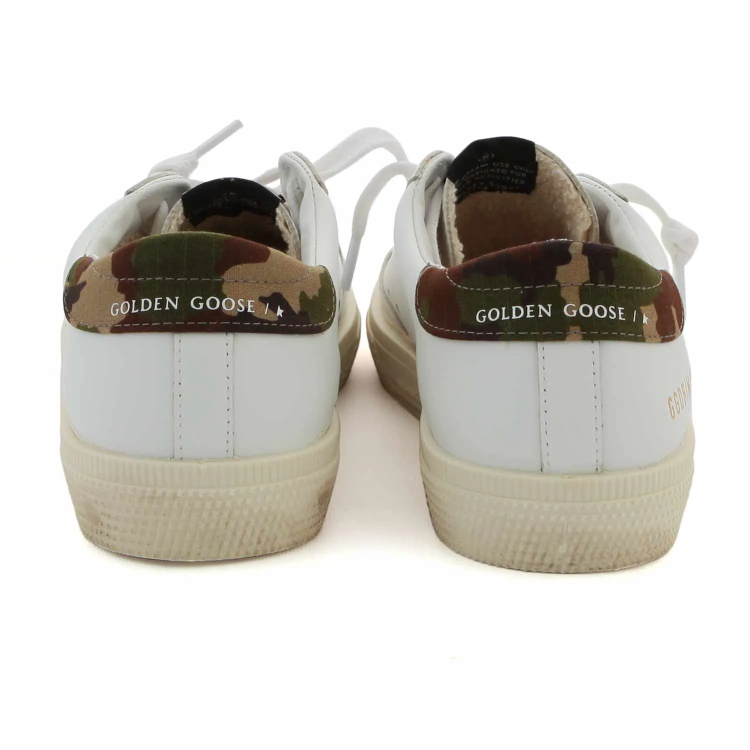 Golden Goose Sstar Camouflage And Fluo Yellow Teen Sneakers